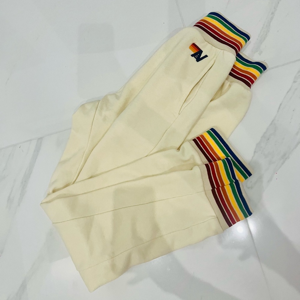 Aviator Nation: Rainbow Rib Pocket Sweatpants (NWT)